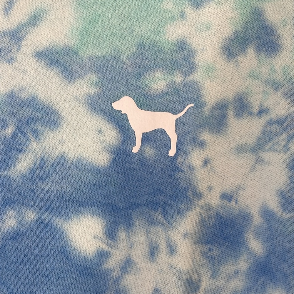 Pink Victoria's Secret Blue and Green Tie-Dye Sweatshirt medium - Picture 4 of 6